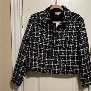 New with tags LOFT Black and sparkly Tweed Blazer